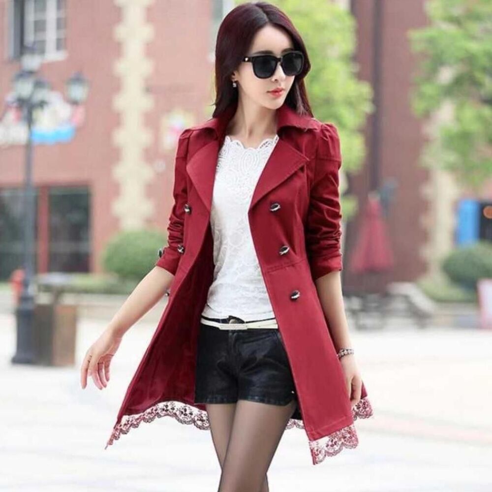 Coquette Dark Red Double Breasted Coat - Picture 2 of 6
